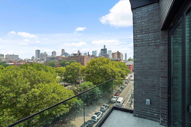 balcony featuring a view of city