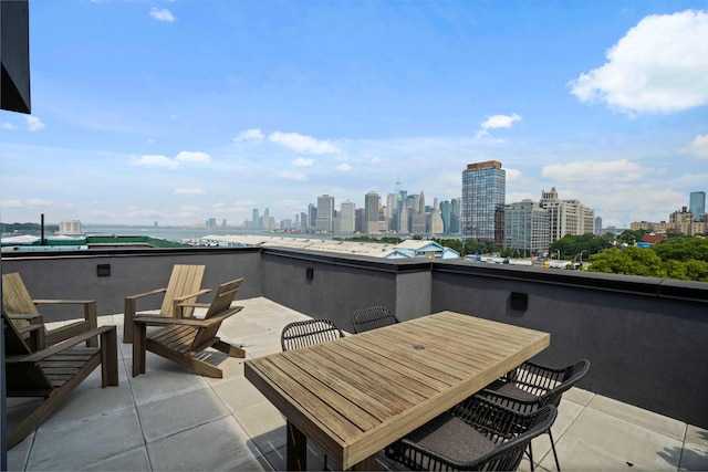 view of patio / terrace featuring a view of city