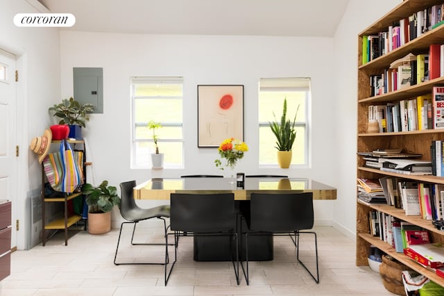 dining room with electric panel