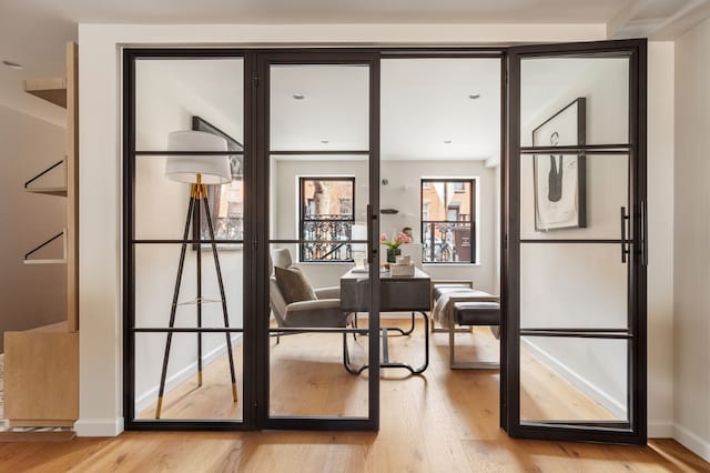 entryway featuring light hardwood / wood-style flooring