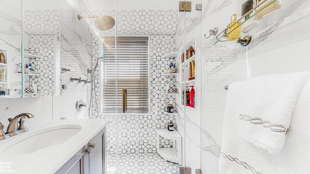 345 E 80th St Unit 19Ef, New York City, NY 10028 - bathroom with a shower stall and vanity