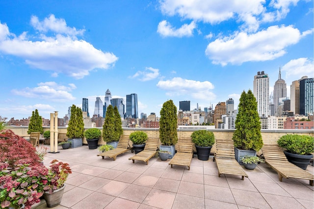 view of patio featuring a city view