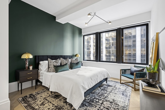 bedroom with baseboards