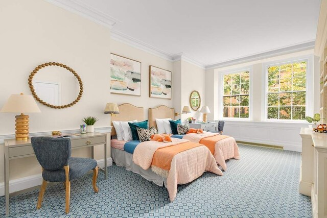 living area with built in features, crown molding, and wooden walls