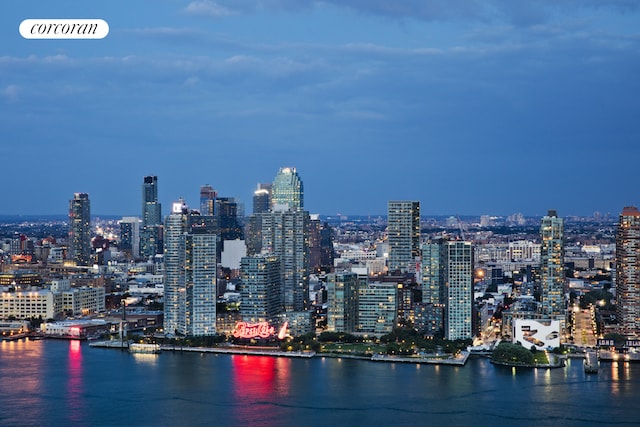 city view with a water view