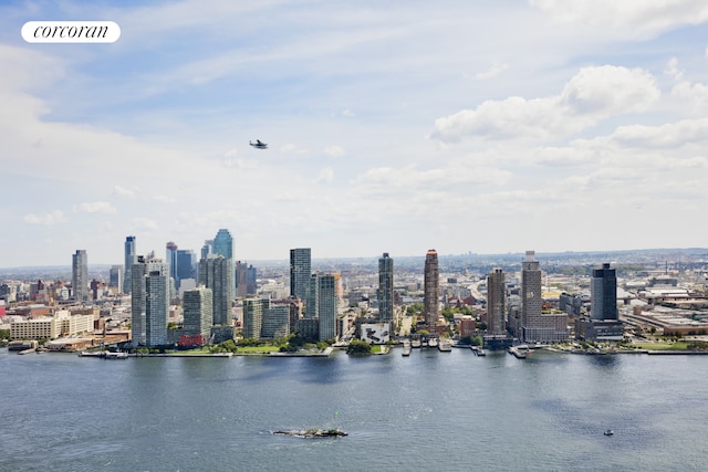 city view with a water view