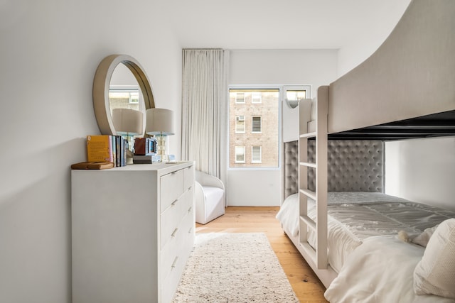 bedroom featuring light hardwood / wood-style floors