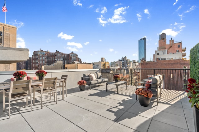 view of patio with an outdoor living space