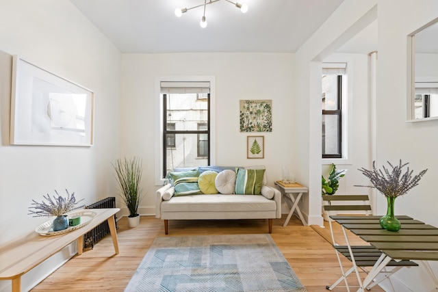 sitting room featuring baseboards and wood finished floors