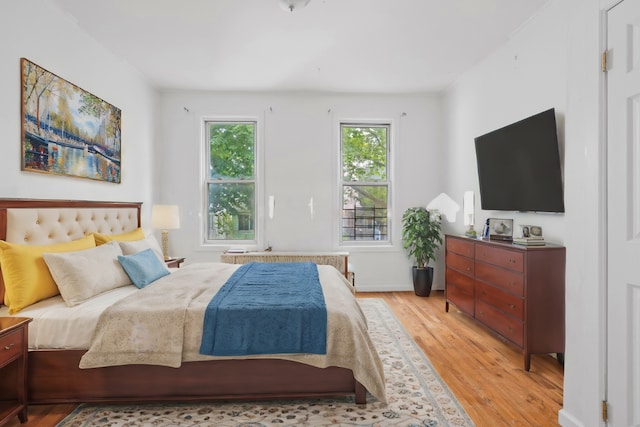 bedroom featuring light hardwood / wood-style flooring