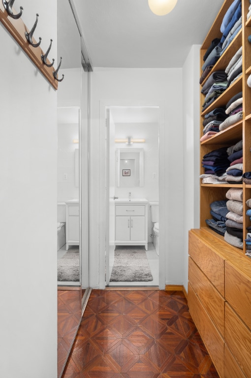 walk in closet with sink