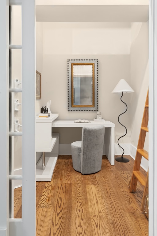 sitting room featuring light wood-type flooring