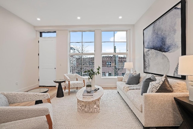 living room featuring hardwood / wood-style flooring