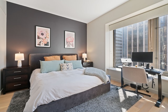 bedroom featuring light hardwood / wood-style floors