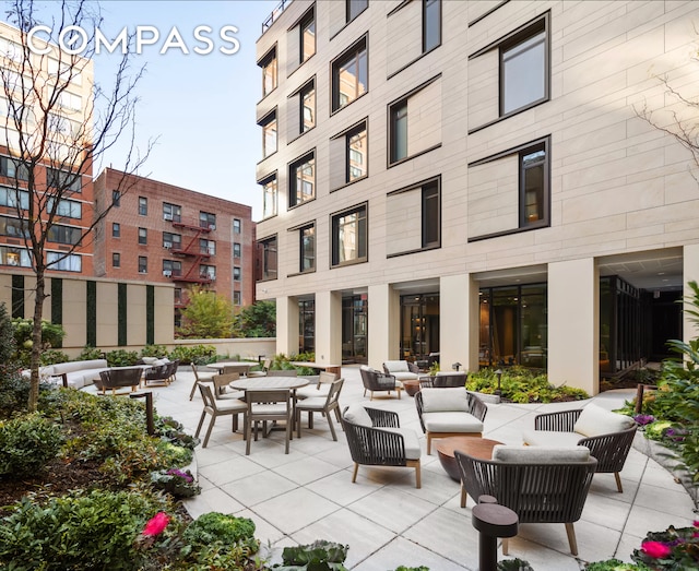 view of patio featuring an outdoor living space