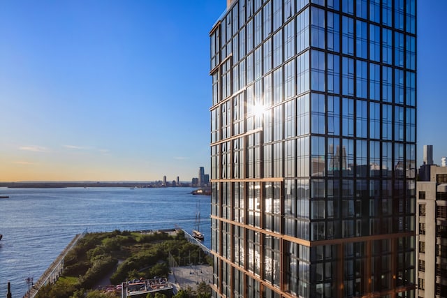 property view of water featuring a city view