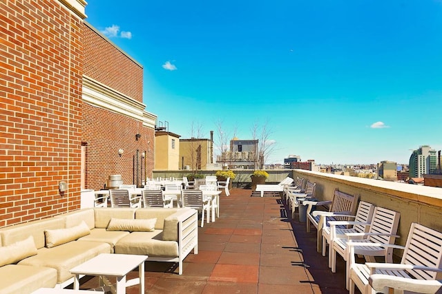 view of patio / terrace featuring an outdoor living space