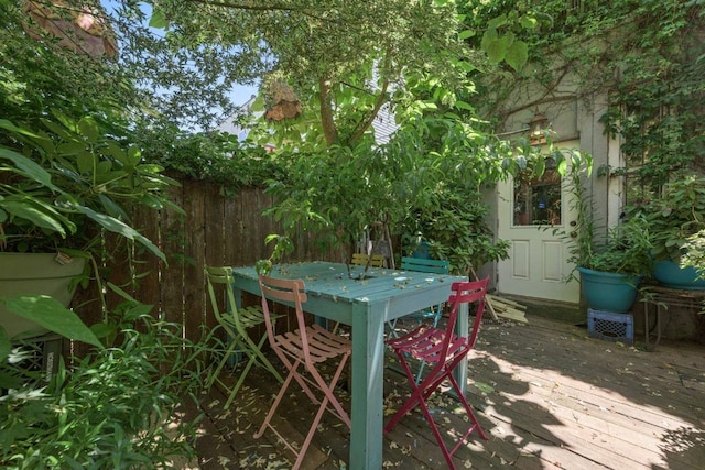 view of patio featuring a deck