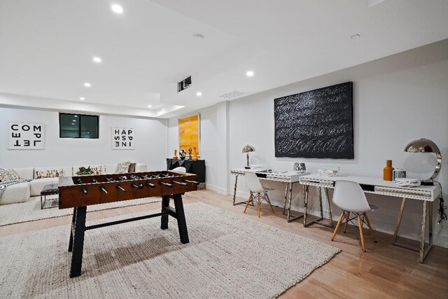 dining room with light wood-type flooring