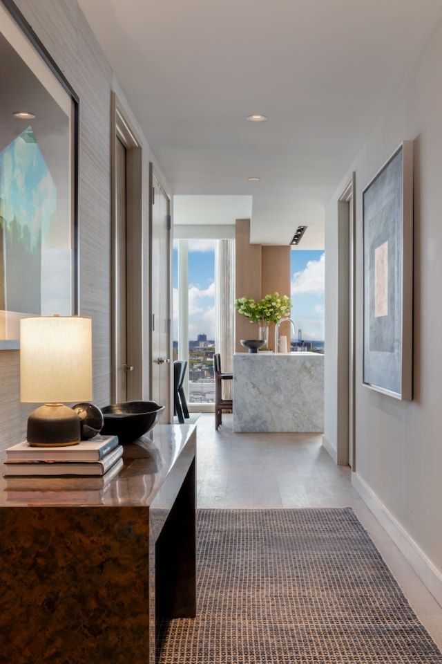 hallway with baseboards