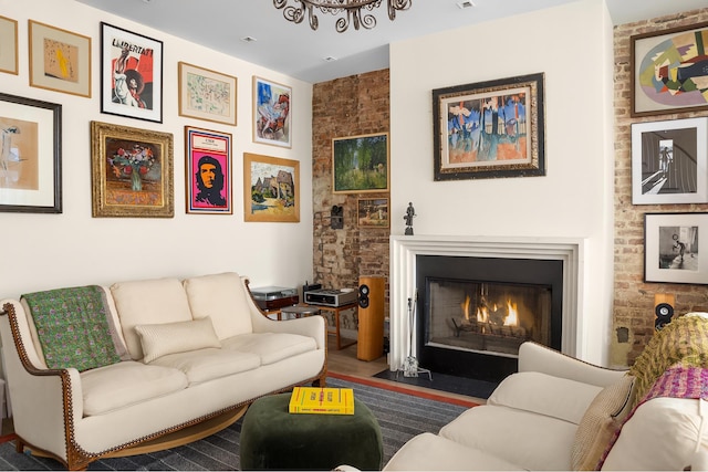 308 E 30th St Unit 1, New York City, NY 10016 - living room with a fireplace with flush hearth