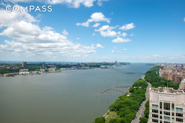 property view of water featuring a view of city