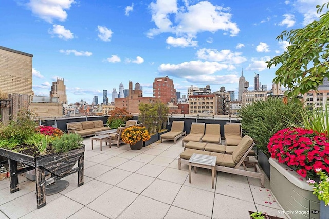 view of patio / terrace featuring an outdoor living space