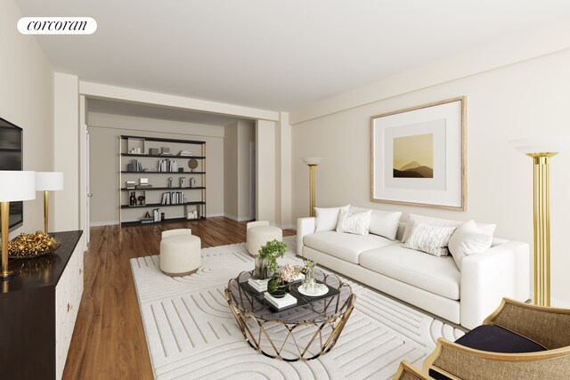 440 E 56th St Unit 6B, New York City, NY 10022 - living room featuring wood finished floors