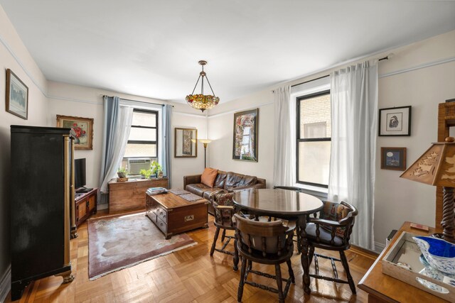 dining room featuring cooling unit