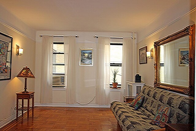 living room with cooling unit