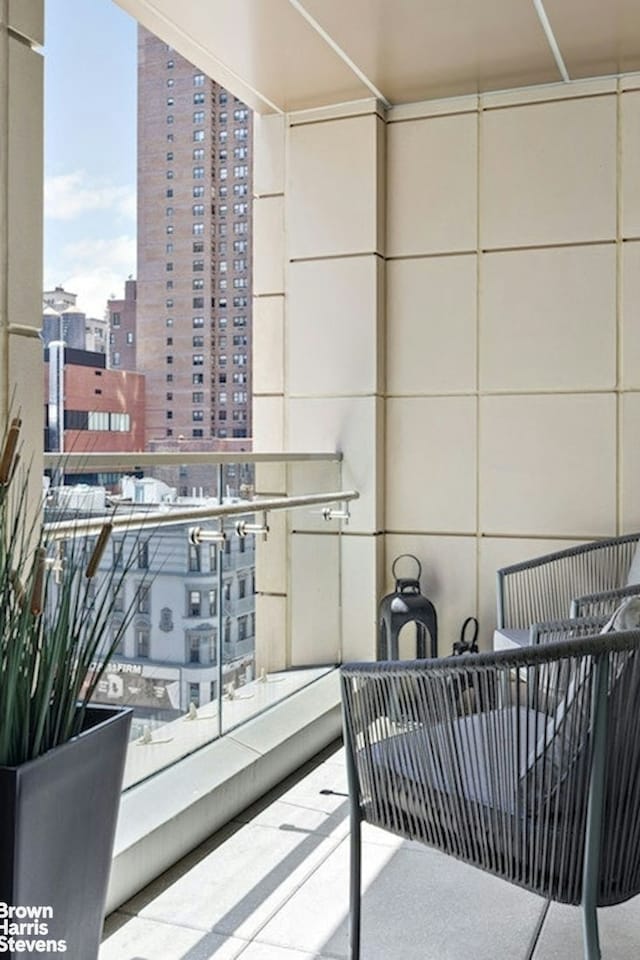 balcony with a view of city