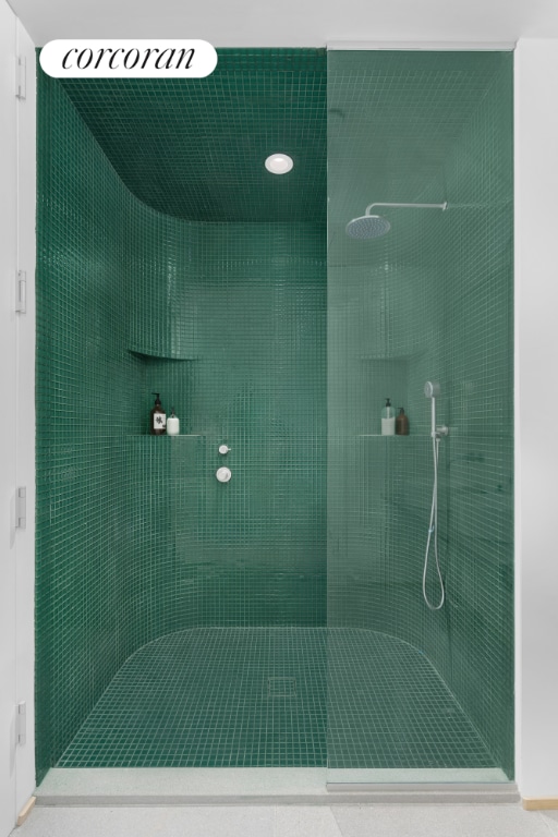 bathroom with a shower