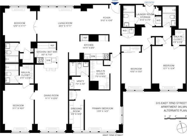 515 E 72nd St Unit 3Klmn, New York City, NY 10021 - floor plan / room layout