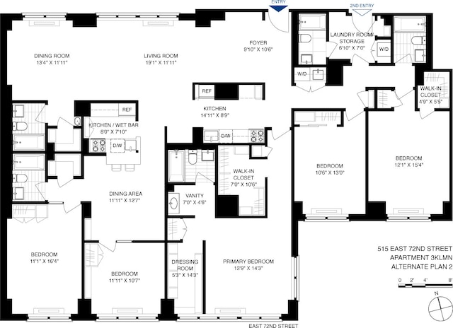 515 E 72nd St Unit 3Klmn, New York City, NY 10021 - view of home floor plan
