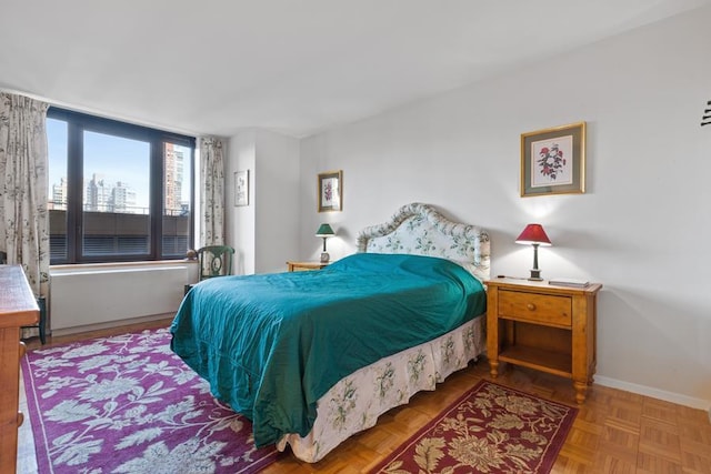 bedroom with baseboards