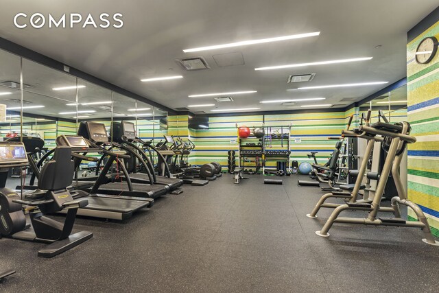 50 Riverside Blvd Unit 19F, New York City, NY 10069 - exercise room with a garage