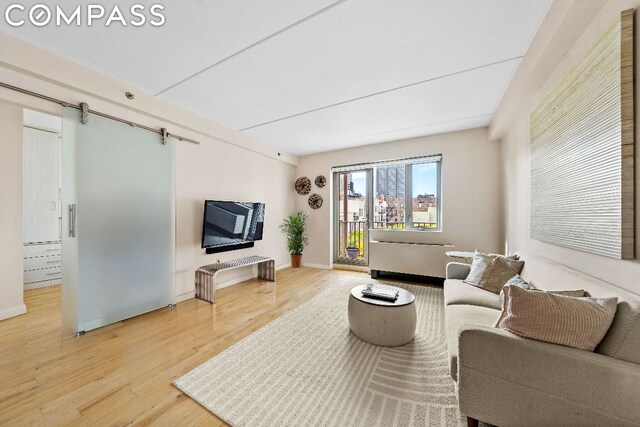 living room featuring hardwood / wood-style flooring