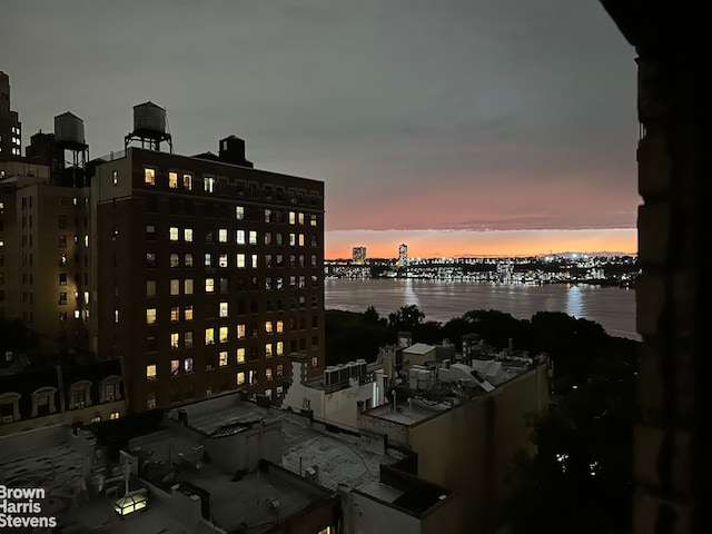 view of city with a water view