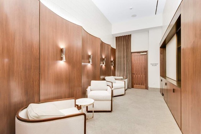 living room with light hardwood / wood-style flooring