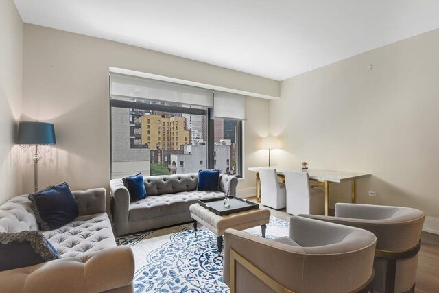 living room featuring hardwood / wood-style floors