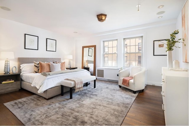 bedroom featuring dark wood-type flooring