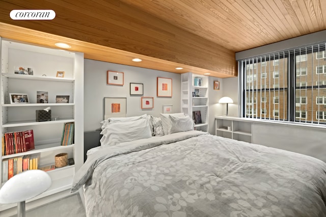 bedroom featuring wood ceiling