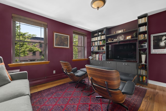 office featuring dark hardwood / wood-style floors