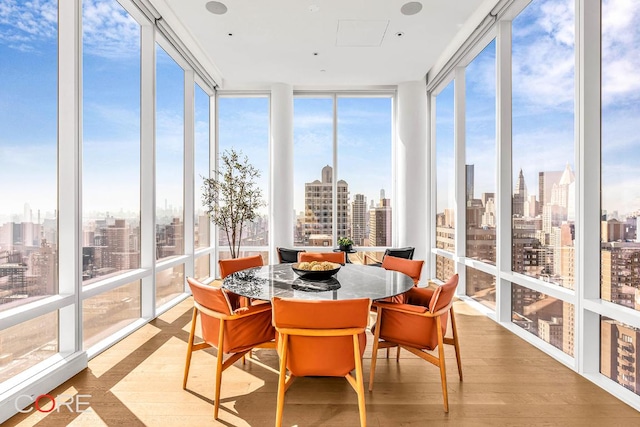 bedroom with expansive windows