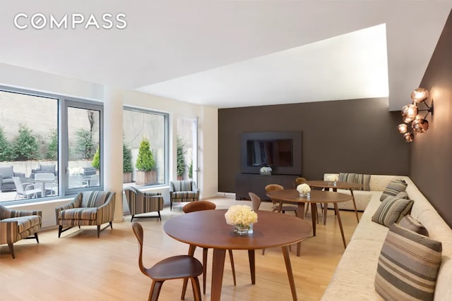 425 W 53rd St Unit 419, New York City, NY 10019 - dining area with light wood-type flooring