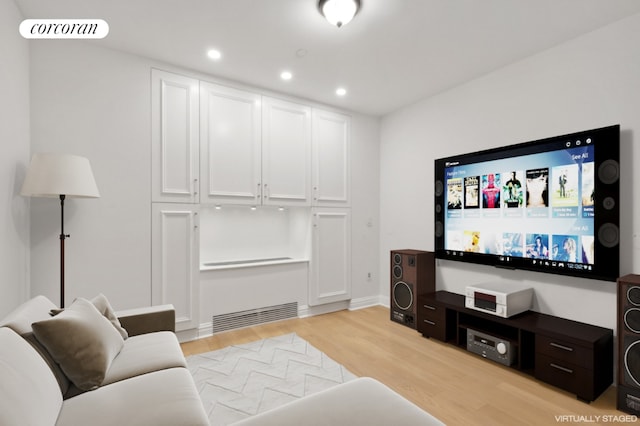 living room featuring light hardwood / wood-style flooring