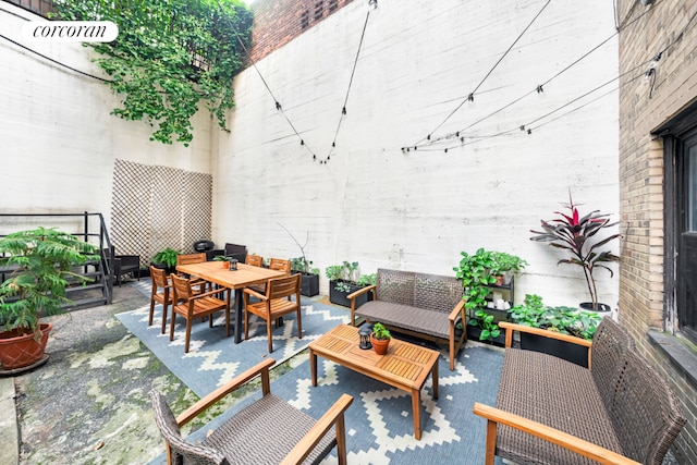 view of patio featuring an outdoor living space