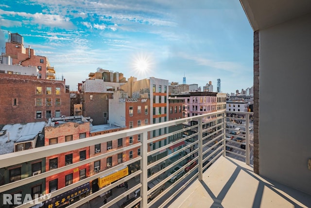 balcony with a city view