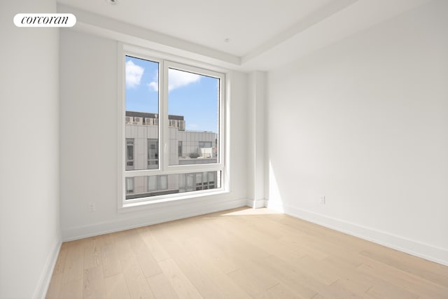 unfurnished room with light hardwood / wood-style floors