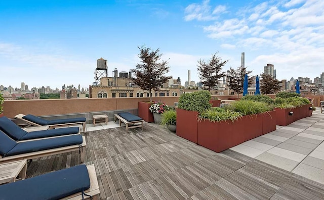 view of patio / terrace with a view of city